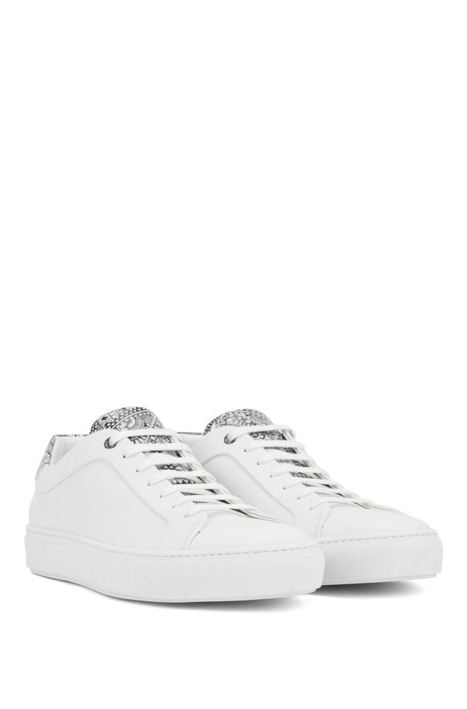 Hugo Boss Italian-crafted low-top trainers Hvite | KCzmU7Hq