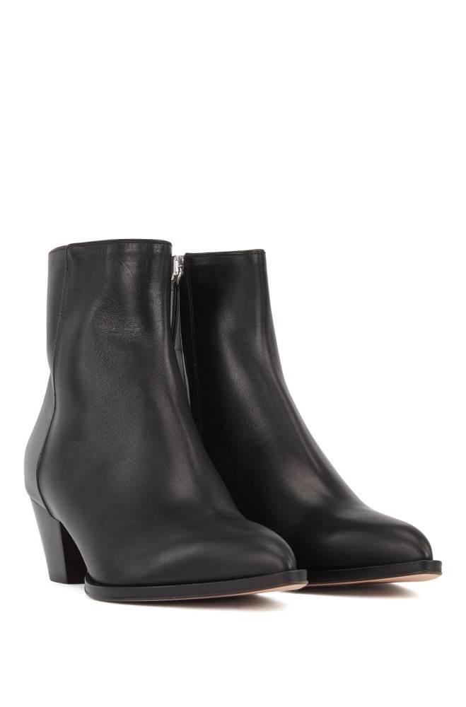 Hugo Boss Italian-leather ankle boots Svarte | SSjBhc5v