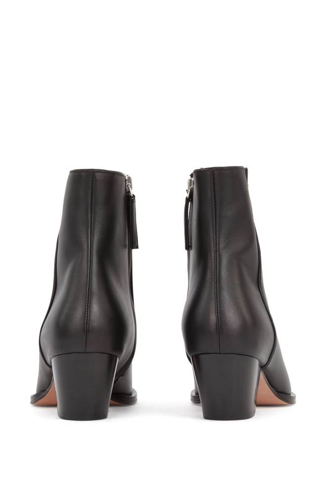 Hugo Boss Italian-leather ankle boots Svarte | SSjBhc5v