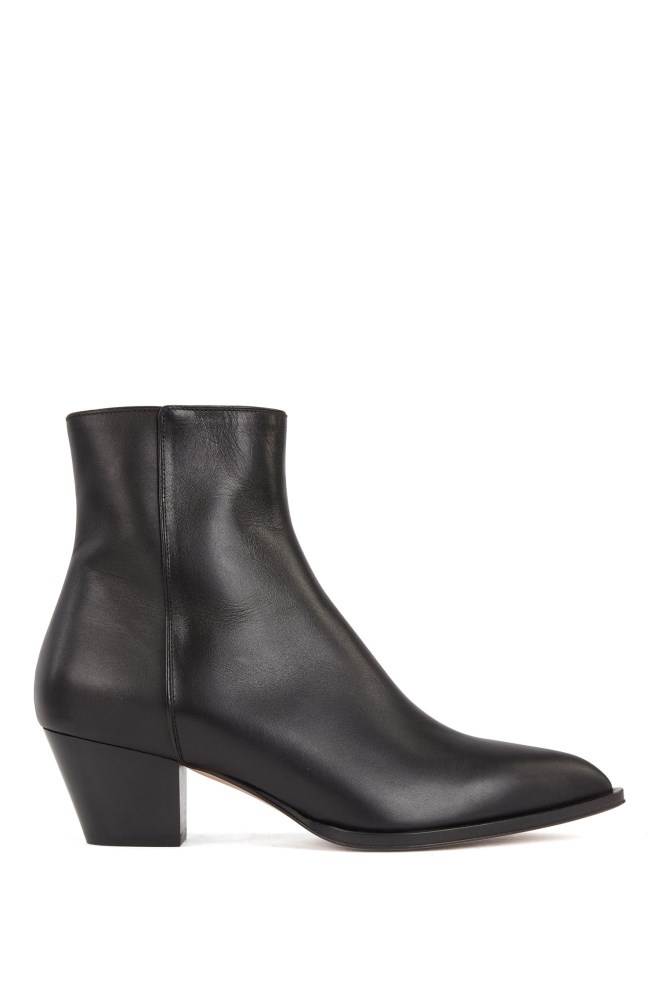 Hugo Boss Italian-leather ankle boots Svarte | SSjBhc5v