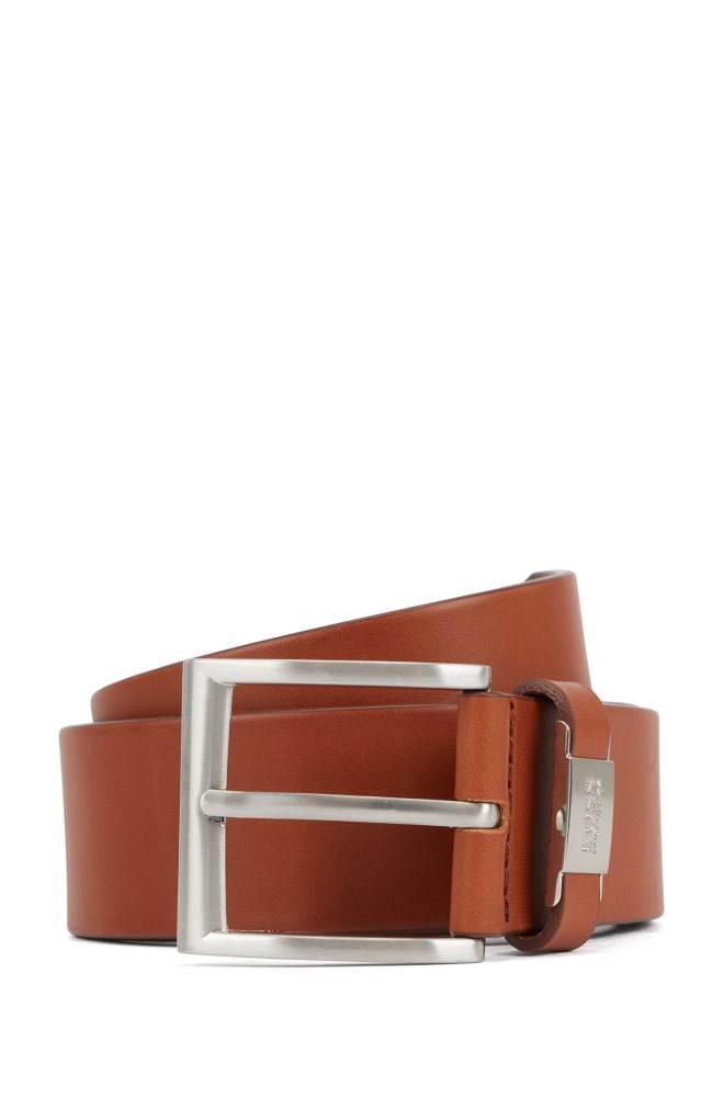 Hugo Boss Italian-leather belt Brune | gSSjSGYe