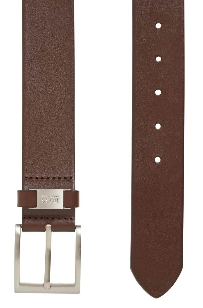 Hugo Boss Italian-leather belt Mørke Brune | SgHZq37M