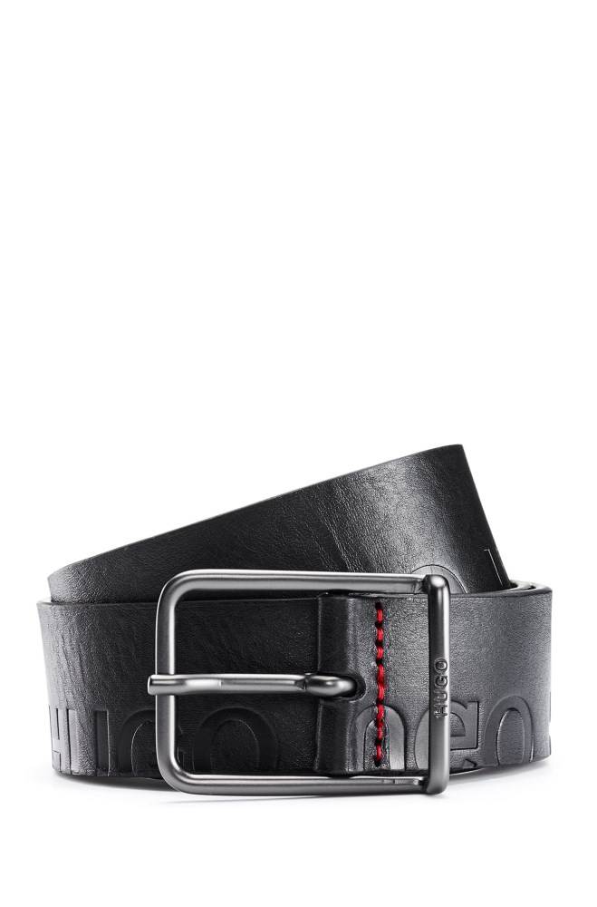 Hugo Boss Italian-leather belt Svarte | bbGhM8gf