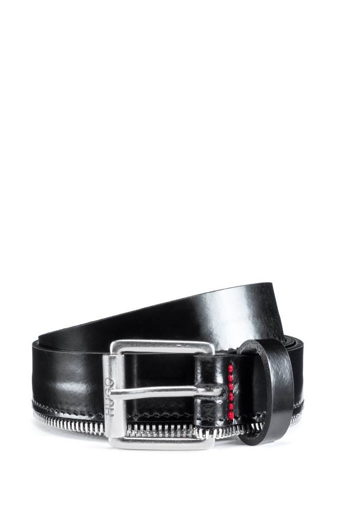 Hugo Boss Italian-leather belt Svarte | ogmPtetD