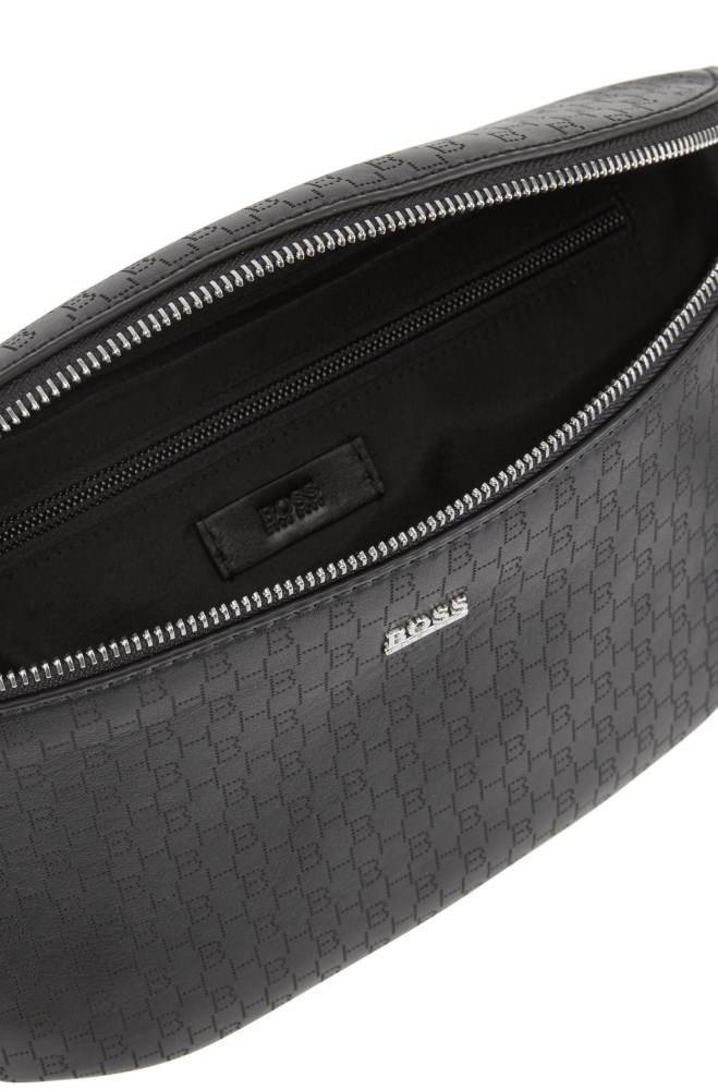 Hugo Boss Italian-leather belt bag Svarte | i2KWqxAw