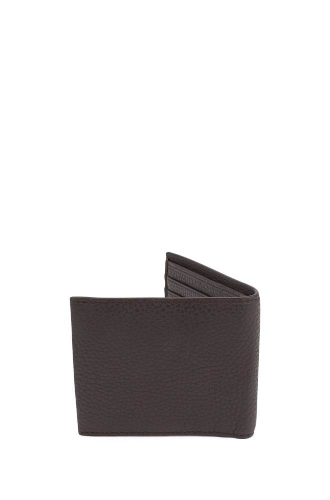 Hugo Boss Italian-leather billfold wallet Mørke Brune | 6SN0xtjF