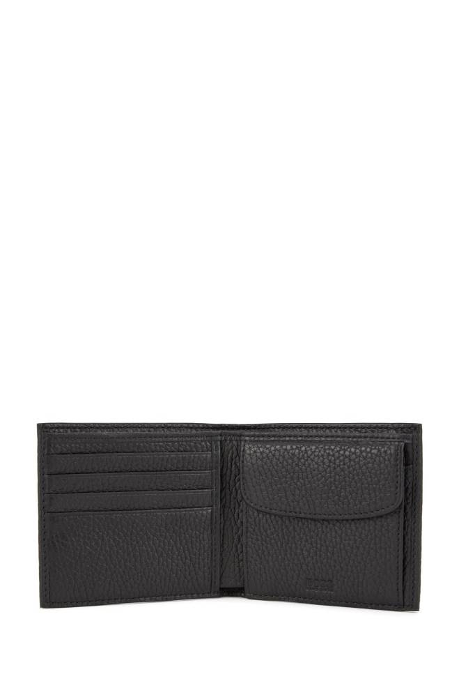 Hugo Boss Italian-leather billfold wallet Svarte | 8LL1NFlj