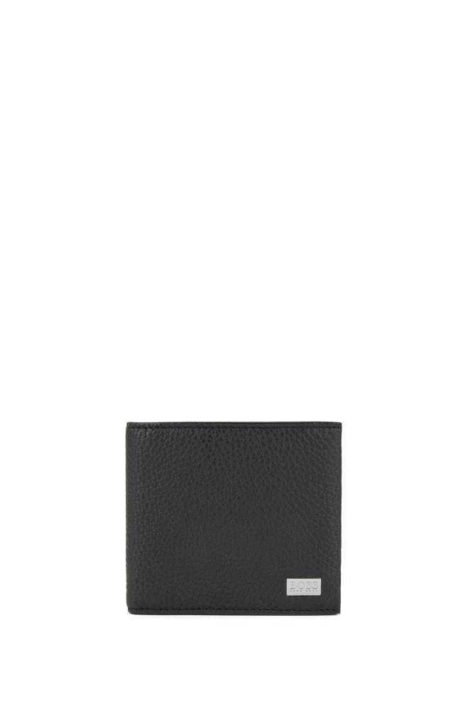 Hugo Boss Italian-leather billfold wallet Svarte | 8LL1NFlj