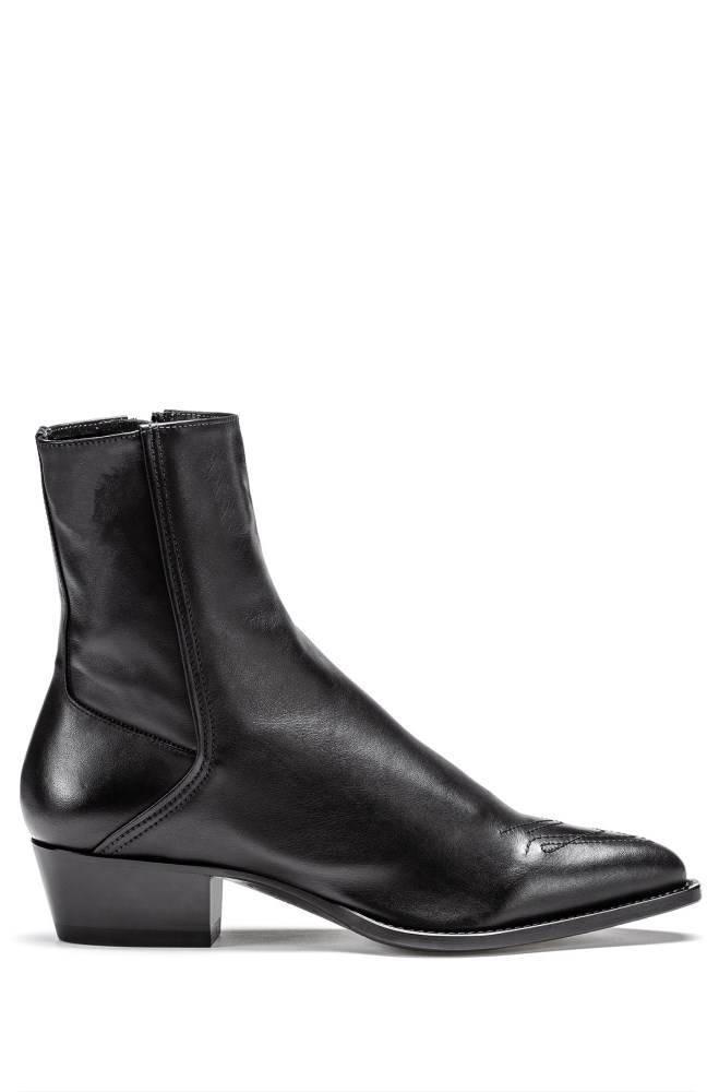 Hugo Boss Italian-leather boots Svarte | gXP99SLP