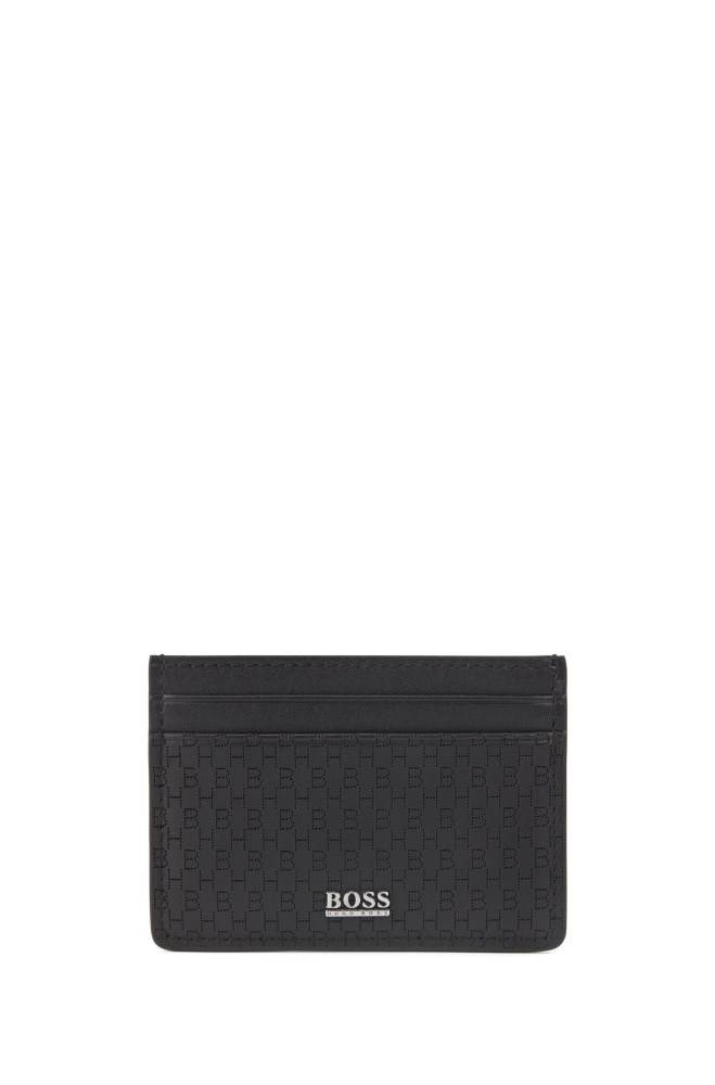 Hugo Boss Italian-leather card holder Svarte | y47mEPRB