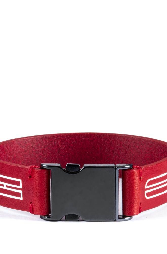 Hugo Boss Italian-leather cuff Rød | GolsJCgS