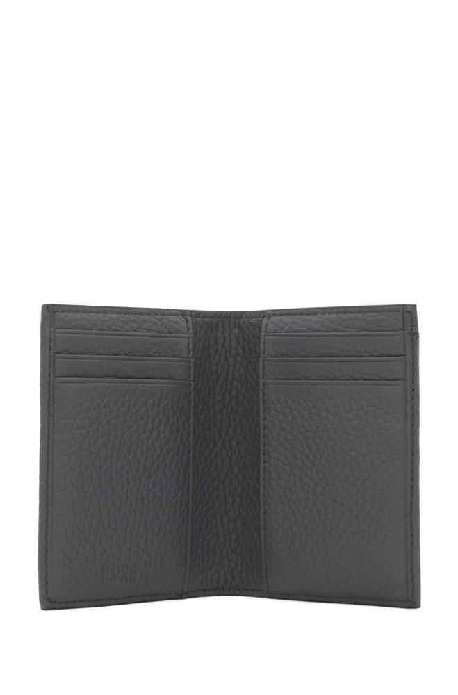 Hugo Boss Italian-leather folding card holder Grå | 0s4THQV0