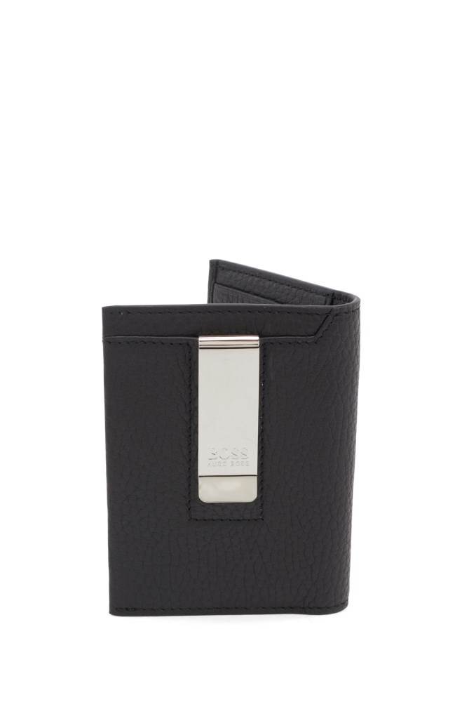 Hugo Boss Italian-leather folding card holder Svarte | Gsuu34rS