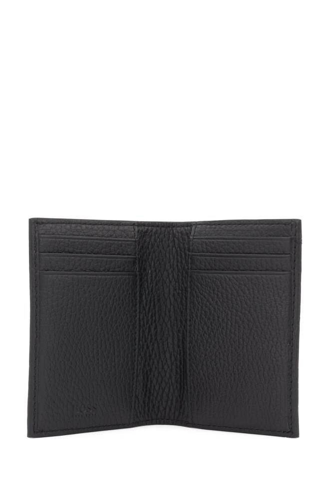 Hugo Boss Italian-leather folding card holder Svarte | Gsuu34rS