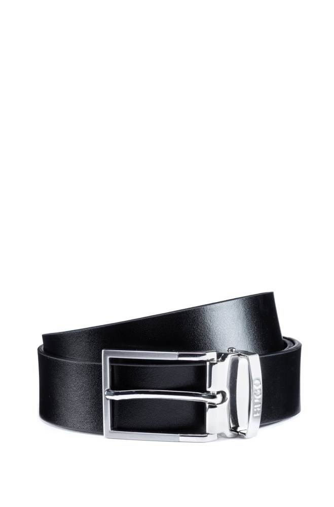 Hugo Boss Italian-leather reversible belt Svarte | sZia2csp