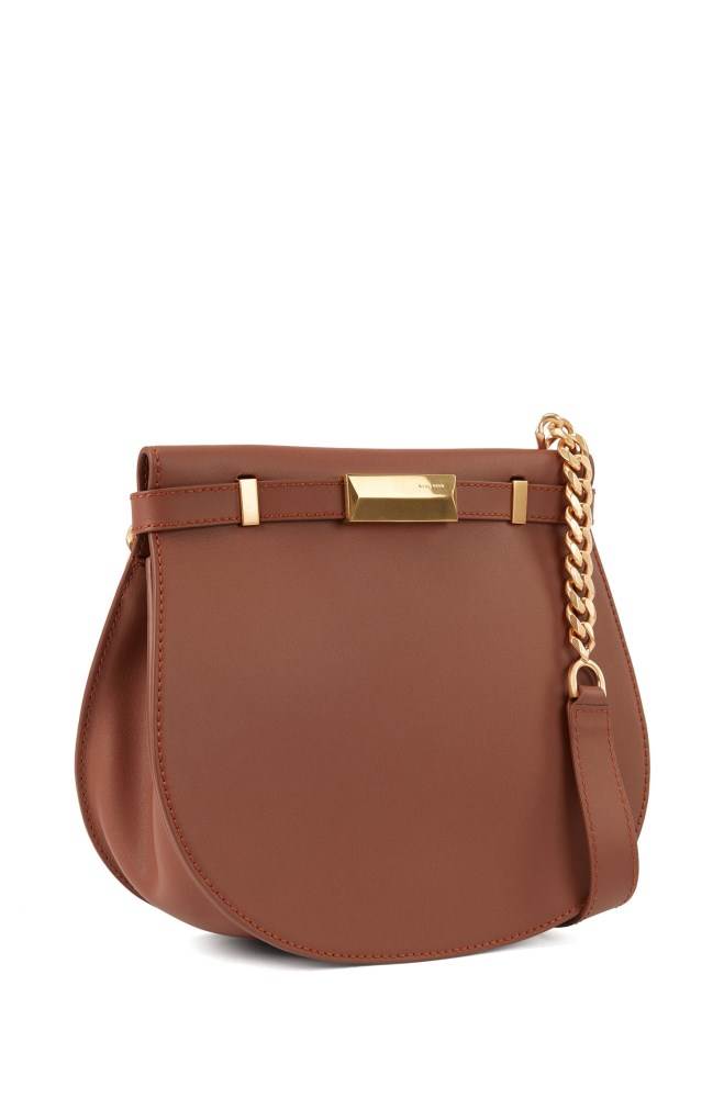 Hugo Boss Italian-leather saddle bag Lyse Brune | zuUJAzF7