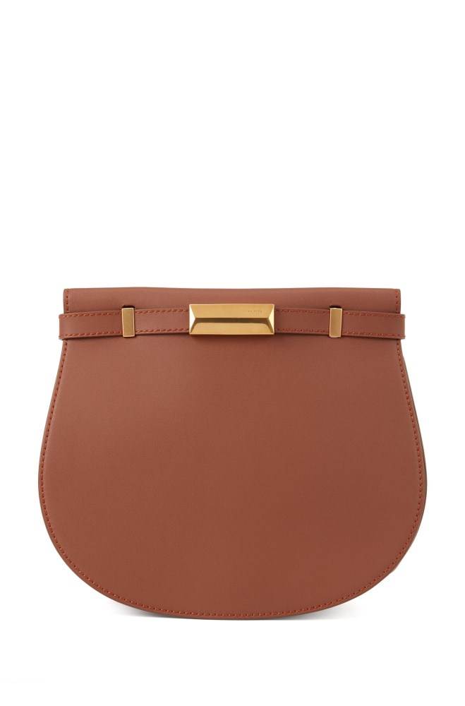 Hugo Boss Italian-leather saddle bag Lyse Brune | zuUJAzF7