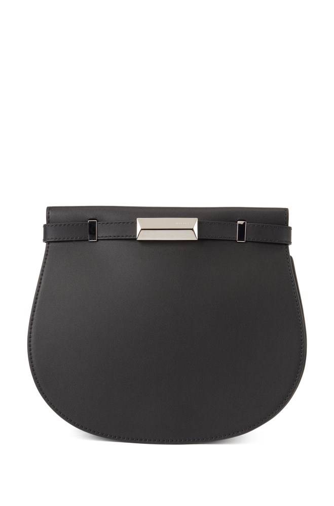 Hugo Boss Italian-leather saddle bag Svarte | cF5eUvxw