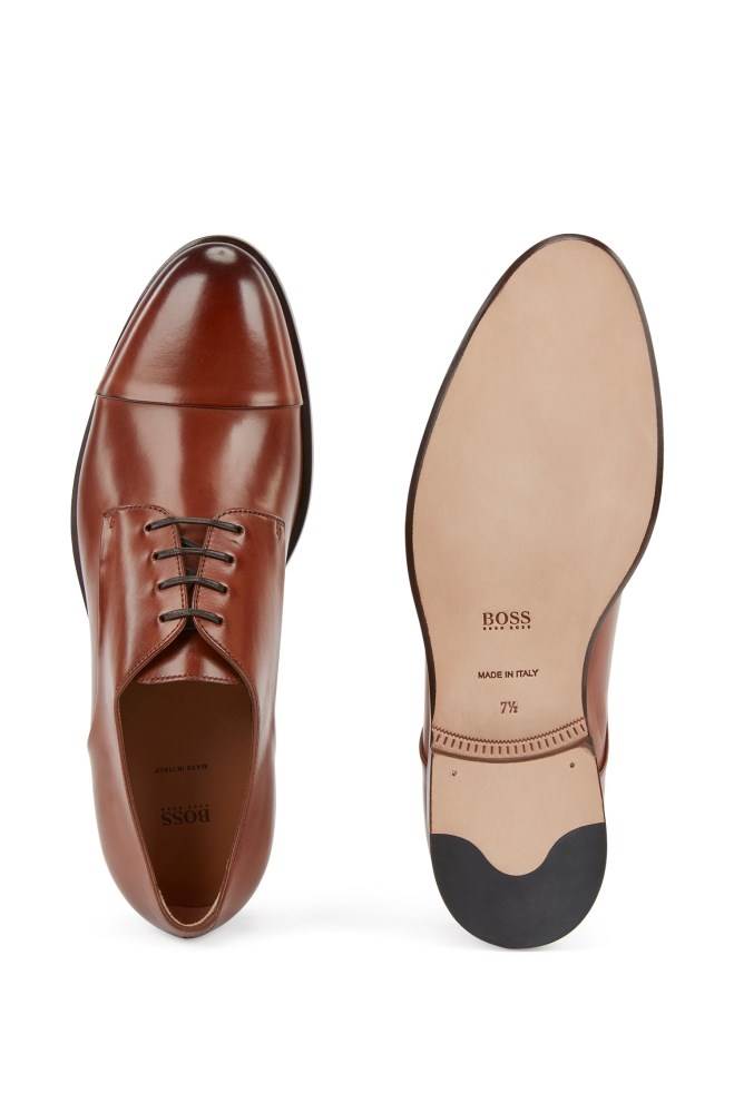 Hugo Boss Italian-made Derby shoes Brune | NFiJAPx3