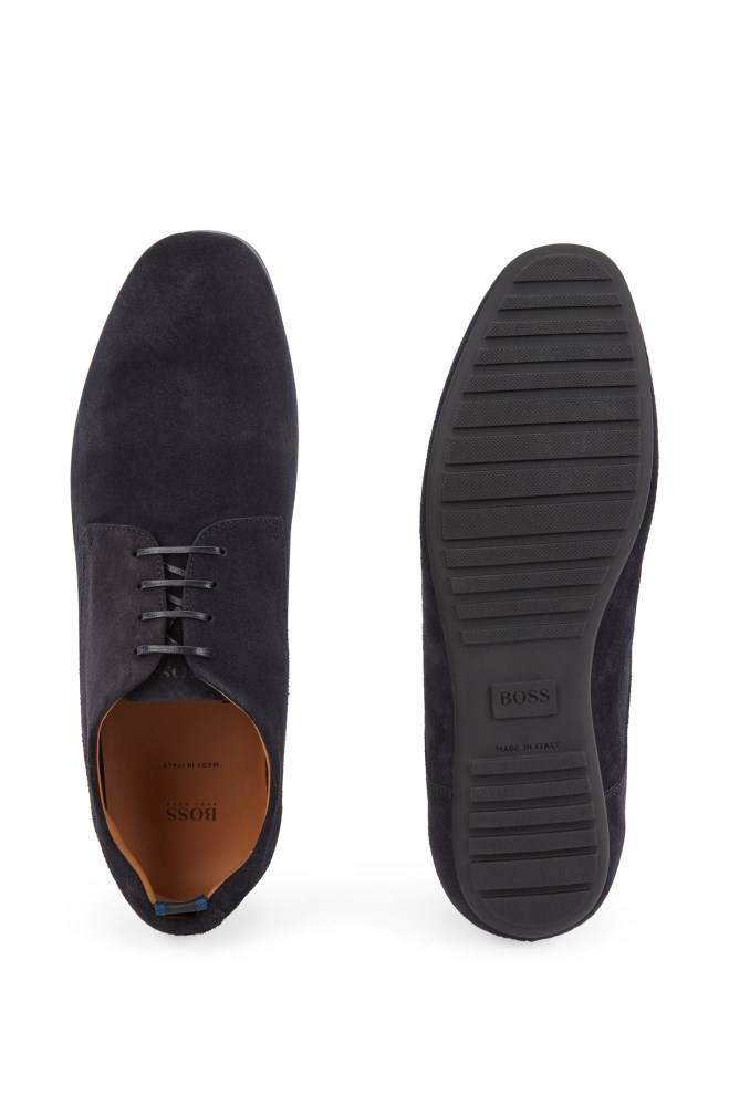 Hugo Boss Italian-made Derby shoes Mørke Blå | 0mqsi5wo