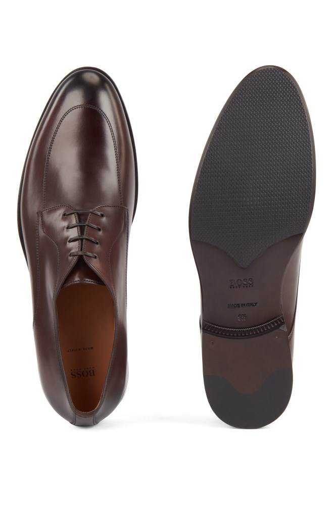 Hugo Boss Italian-made Derby shoes Mørke Brune | PiR3TI9a