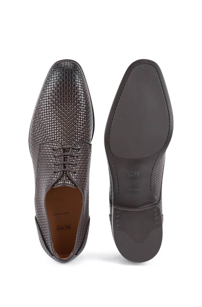 Hugo Boss Italian-made Derby shoes Mørke Brune | U1b35Xoa