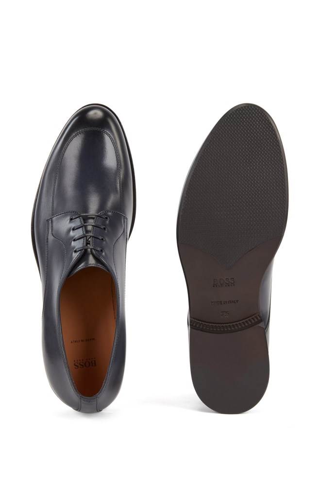 Hugo Boss Italian-made Derby shoes Mørke Blå | ru8ta2UW