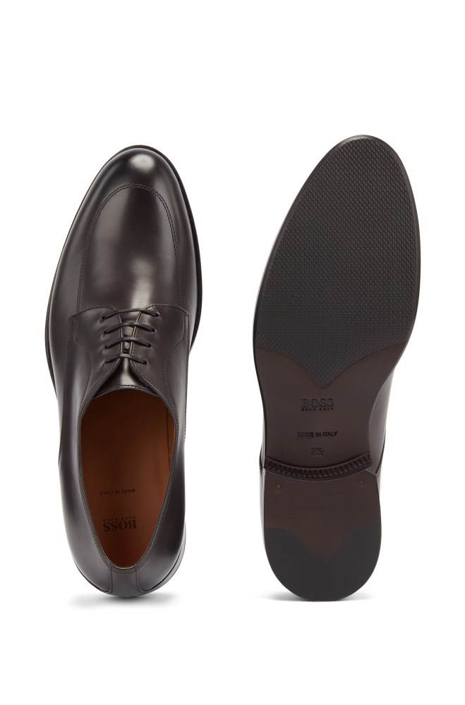 Hugo Boss Italian-made Derby shoes Mørke Grå | u1tosWmx