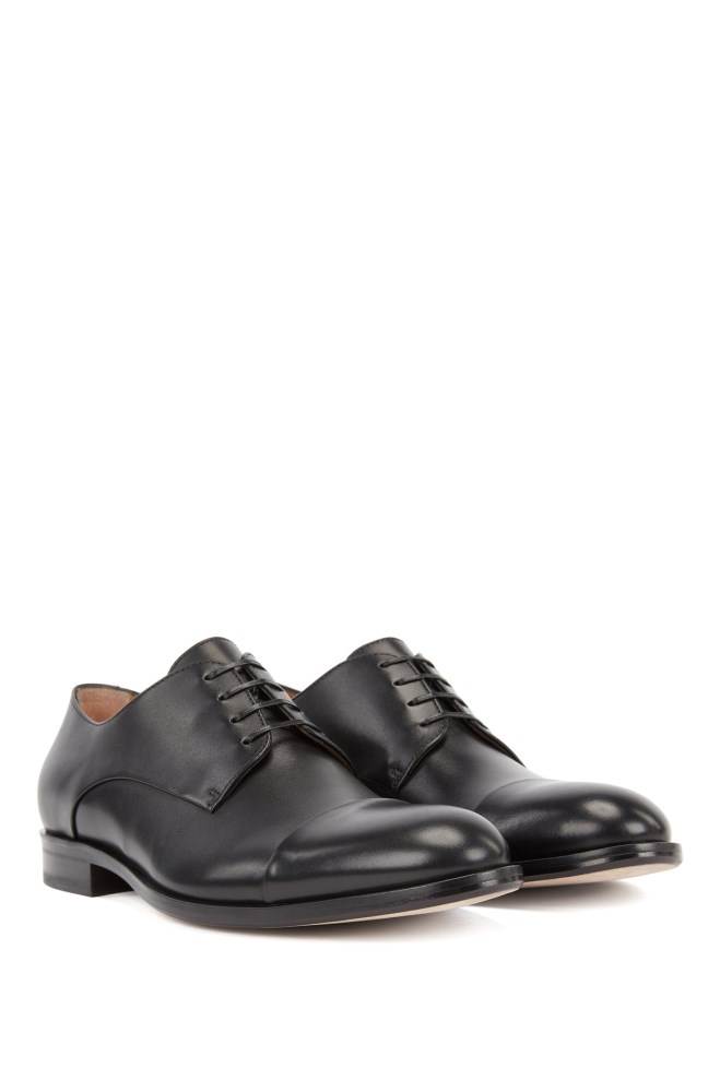 Hugo Boss Italian-made Derby shoes Svarte | XFRtaHFU