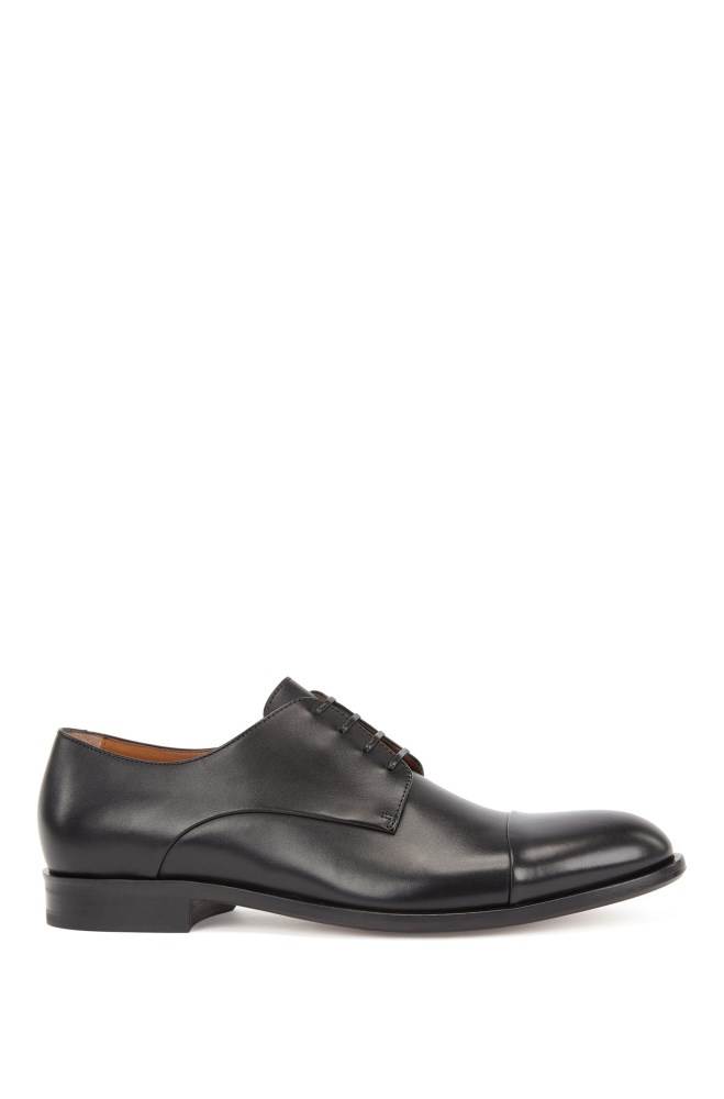 Hugo Boss Italian-made Derby shoes Svarte | XFRtaHFU