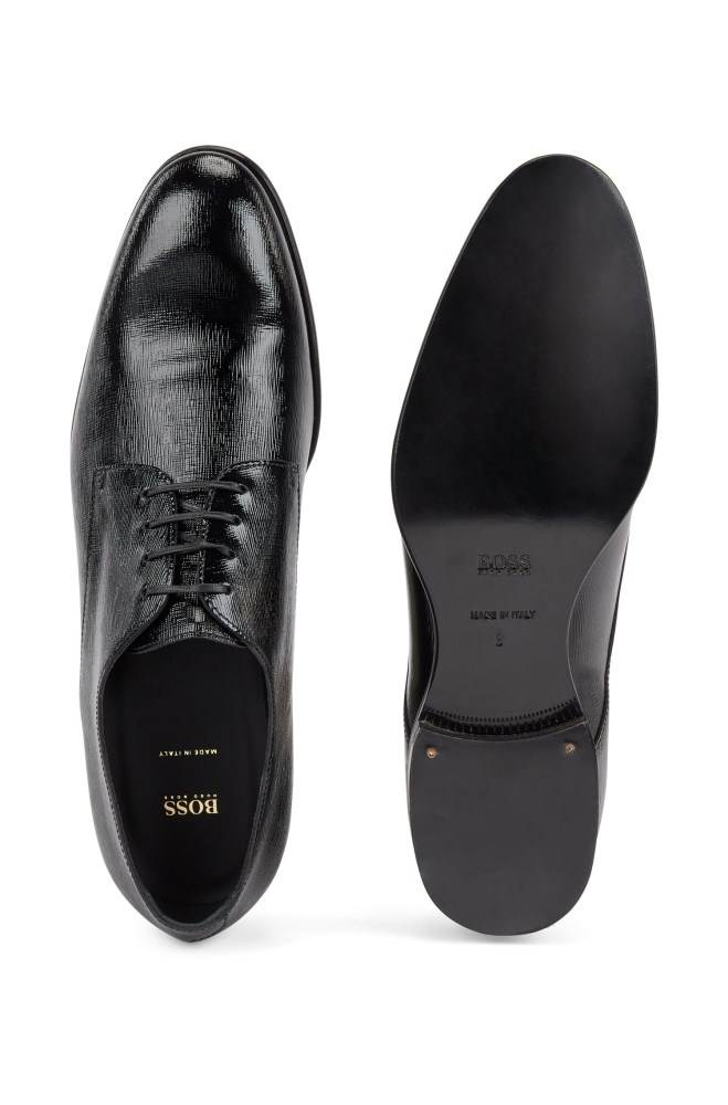 Hugo Boss Italian-made Derby shoes Svarte | erfaypx4