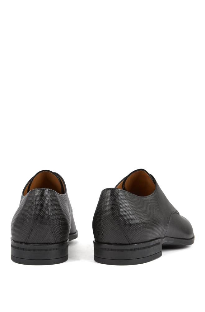 Hugo Boss Italian-made Derby shoes Svarte | uzAcL2nP