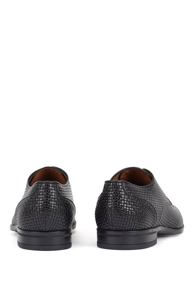 Hugo Boss Italian-made Derby shoes Svarte | xBvgOiUU