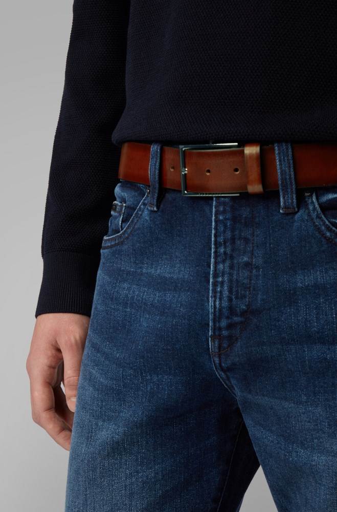 Hugo Boss Italian-made belt Brune | e4PyDAQx