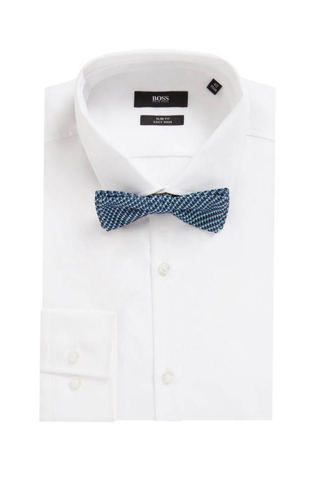 Hugo Boss Italian-made bow tie Mørke Blå | 8U77K85r