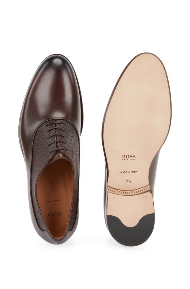 Hugo Boss Italian-made leather Oxford shoes Mørke Brune | JKRTSnmw