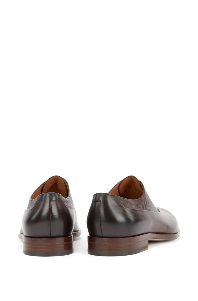 Hugo Boss Italian-made leather Oxford shoes Mørke Brune | JKRTSnmw