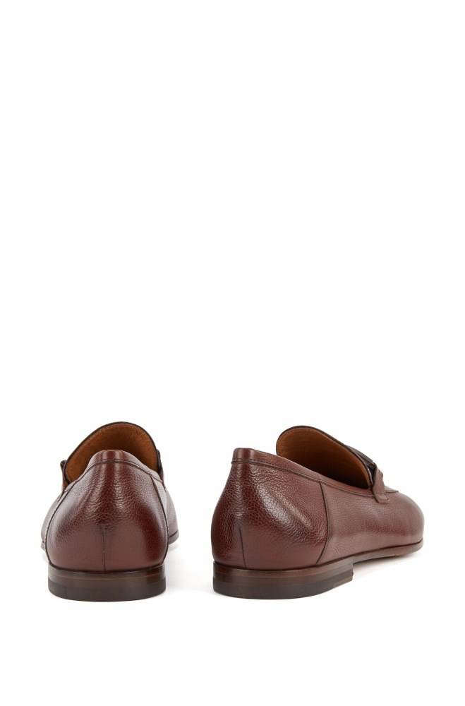 Hugo Boss Italian-made loafers Mørke Brune | SsqH7Suq