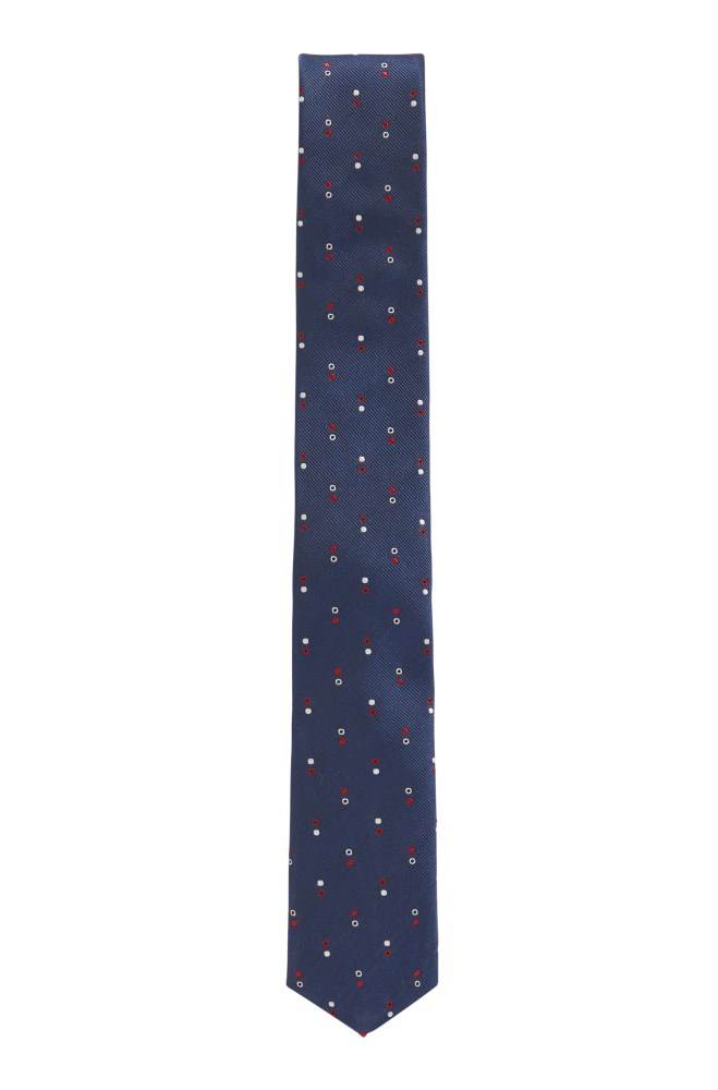 Hugo Boss Italian-made patterned tie Mørke Blå | nonFnEoF