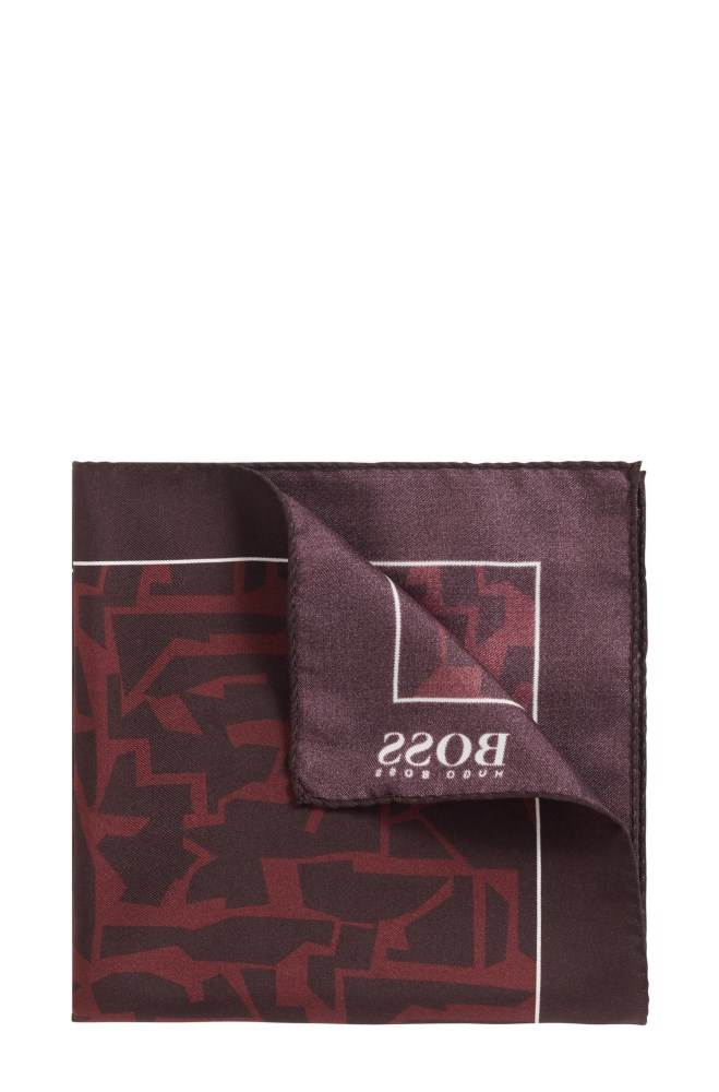 Hugo Boss Italian-made pocket square Mørke Rød | 39GCzjl2