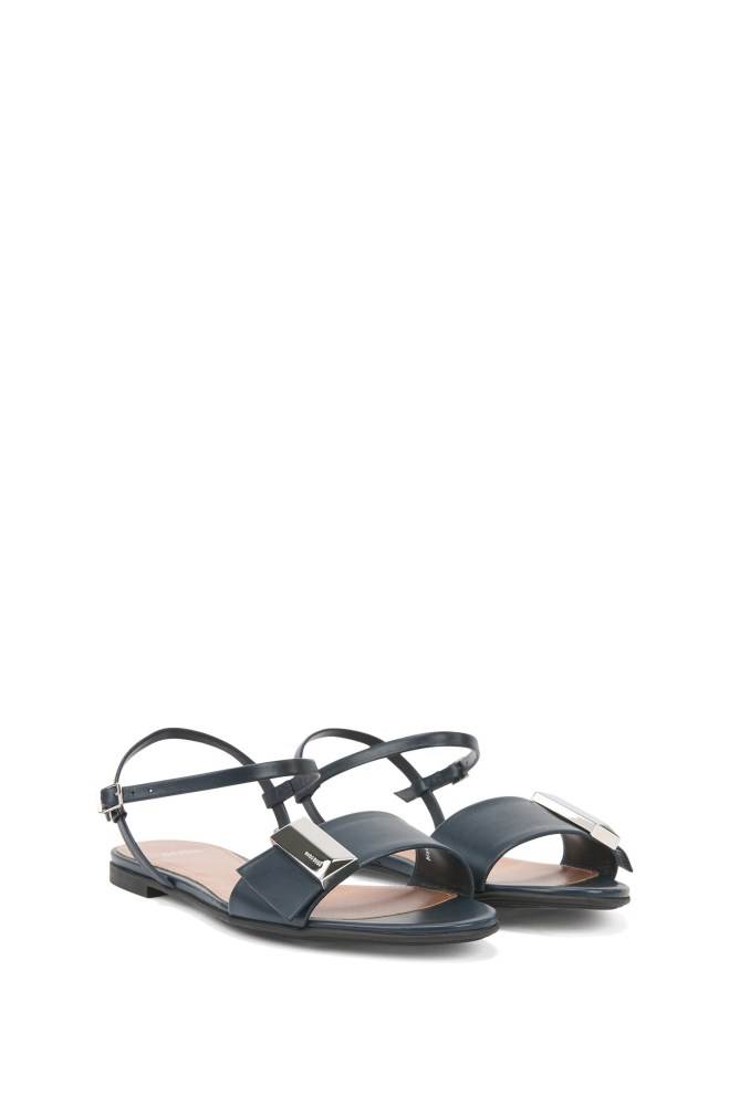 Hugo Boss Italian-made sandals Mørke Blå | d83GMZro