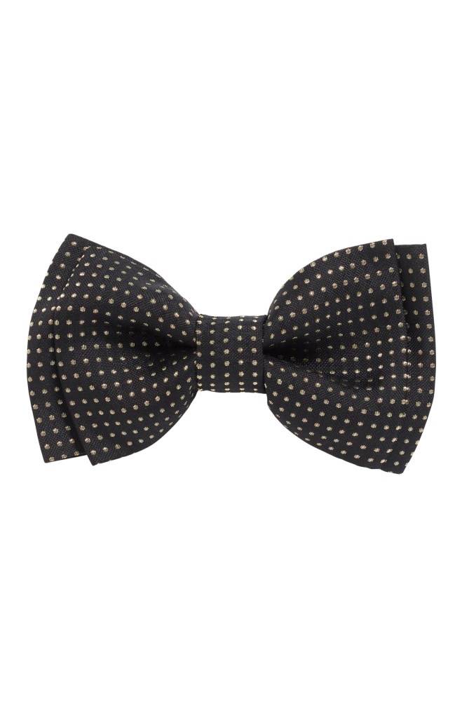 Hugo Boss Italian-made silk-blend bow tie Svarte | dm4OlWco