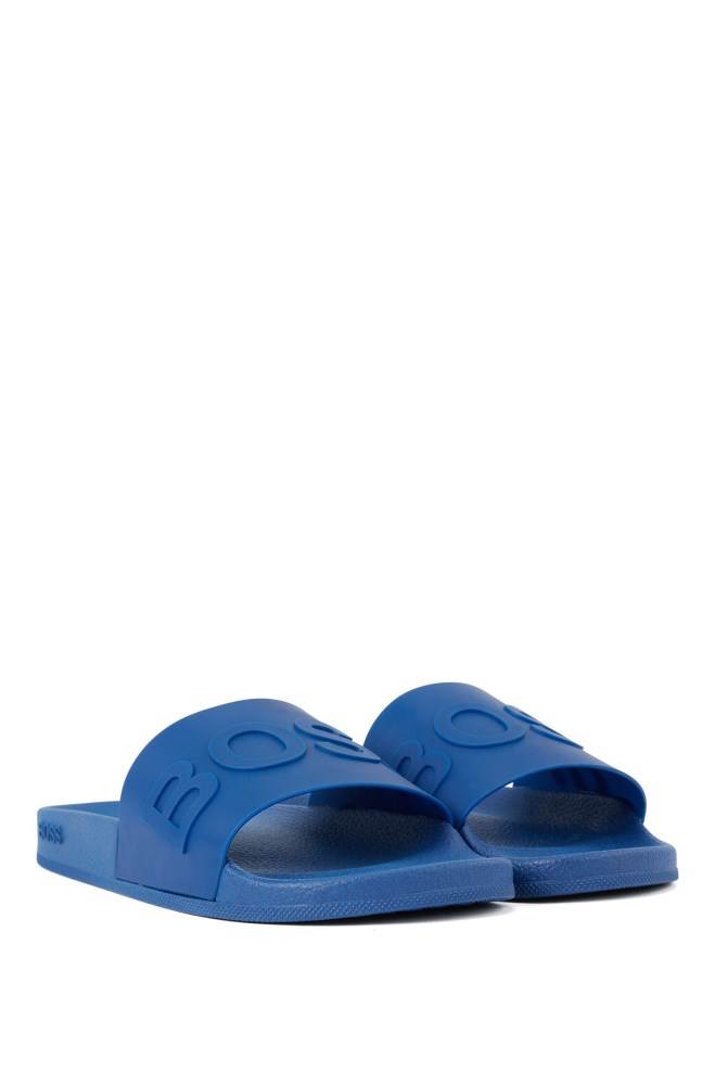 Hugo Boss Italian-made slides Blå | ABs0rMc2