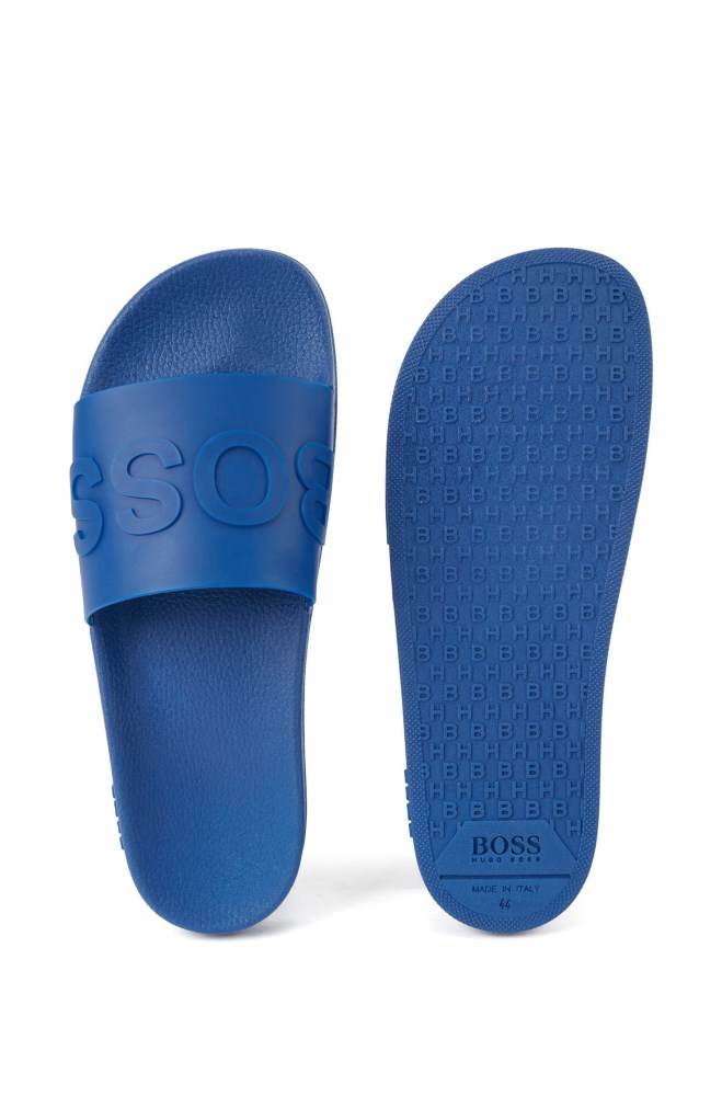 Hugo Boss Italian-made slides Blå | ABs0rMc2