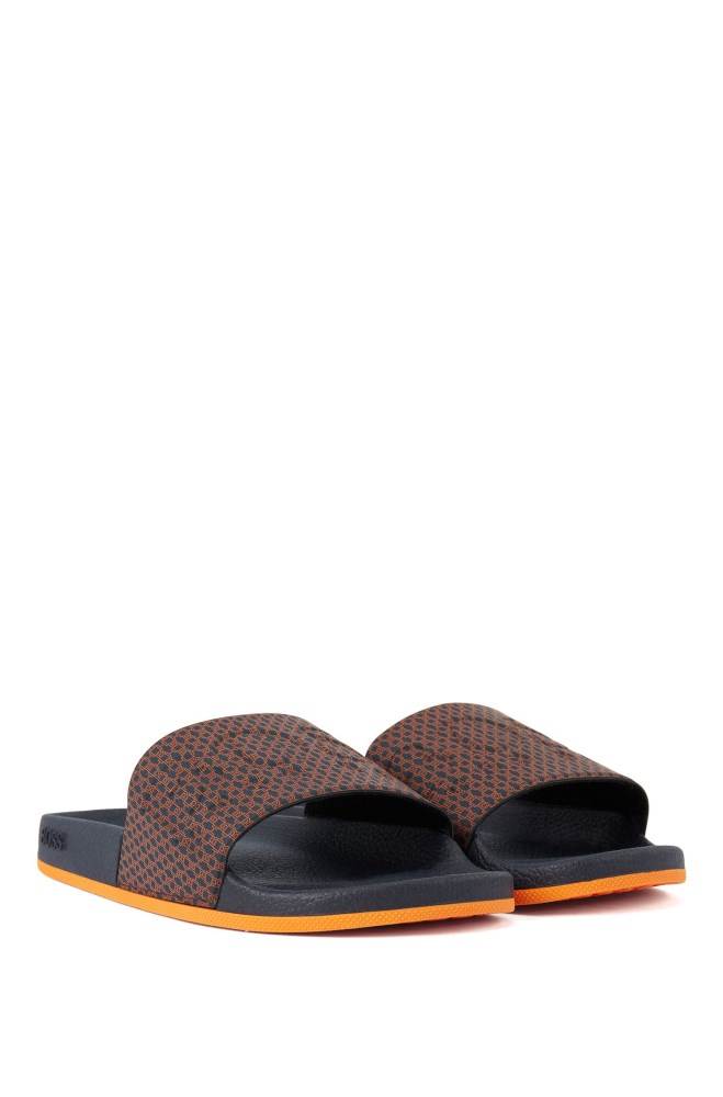 Hugo Boss Italian-made slides Oransje | 2OFrOGll