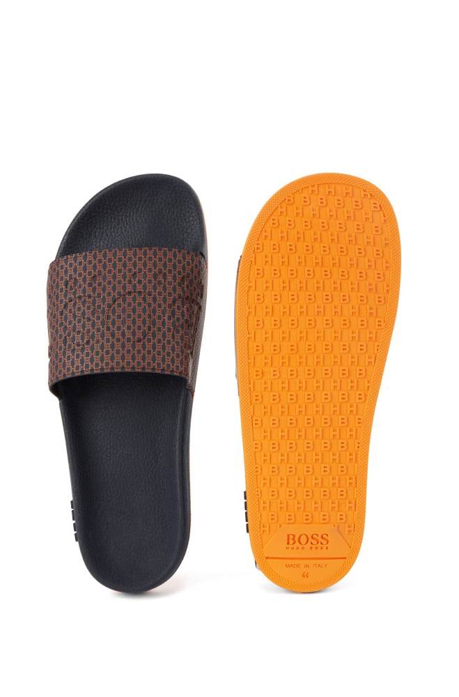 Hugo Boss Italian-made slides Oransje | 2OFrOGll