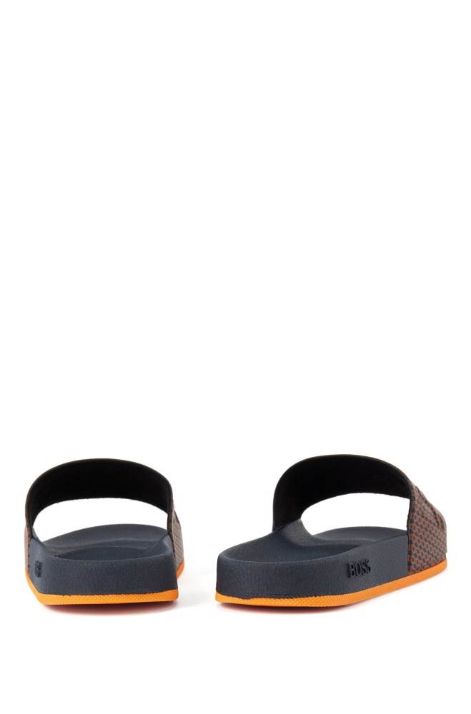 Hugo Boss Italian-made slides Oransje | 2OFrOGll