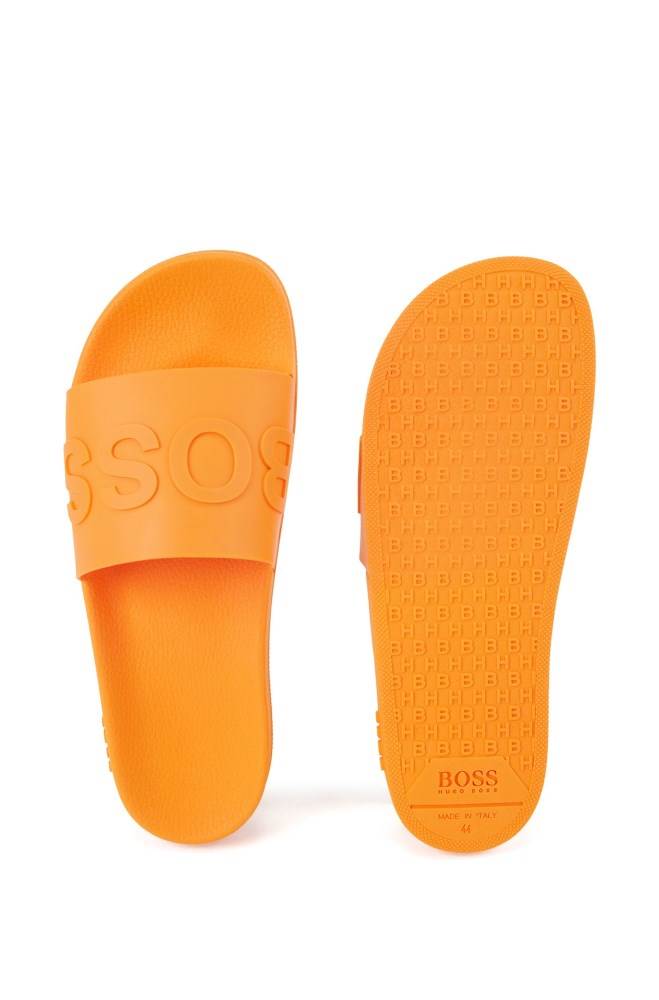 Hugo Boss Italian-made slides Oransje | 7hYtih2Z