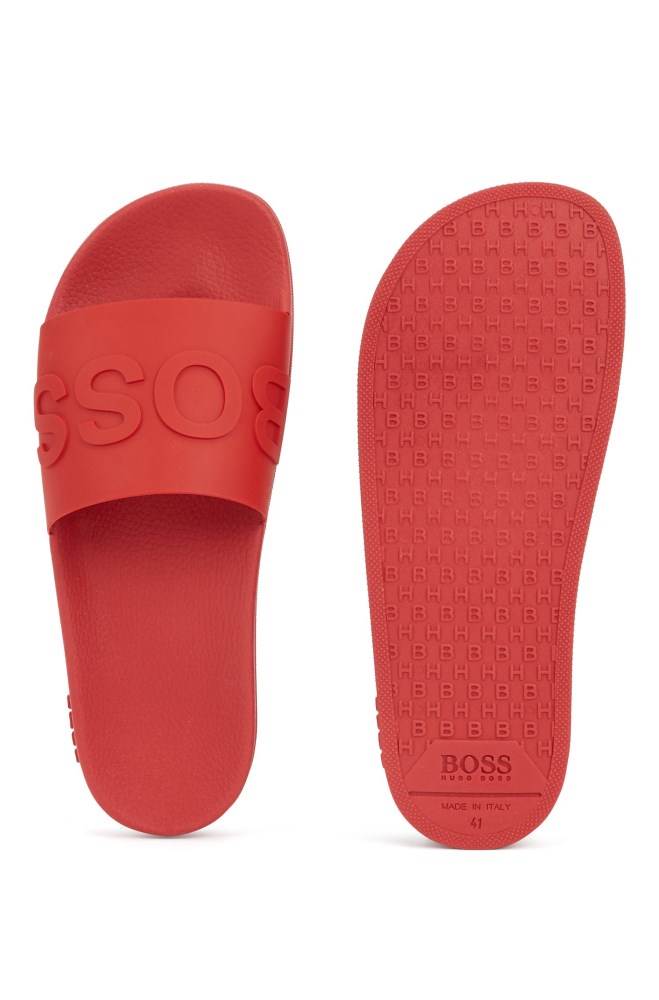 Hugo Boss Italian-made slides Rød | z7VP0xeU