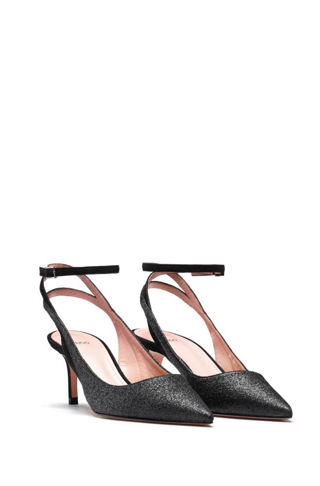 Hugo Boss Italian-made slingback pumps Svarte | aivYFiD8